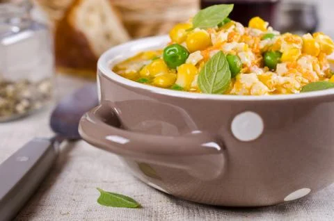 Soup with pasta Stock Photos