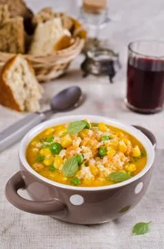 Soup with pasta Stock Photos