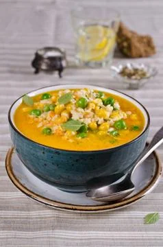 Soup with pasta Stock Photos