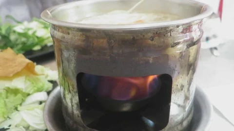 The soup pot on the fire Stock Footage 70686162