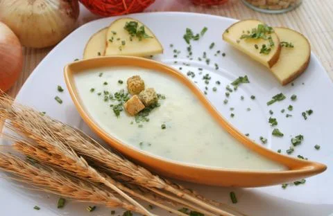 Soup of potatoes Stock Photos