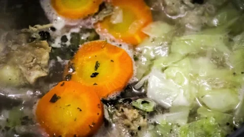 Soup in a saucepan Stock Footage 169002759