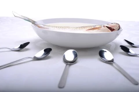 Soup serving in a restaurant Foto stock