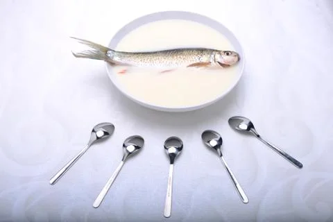Soup serving in a restaurant Stock Photos