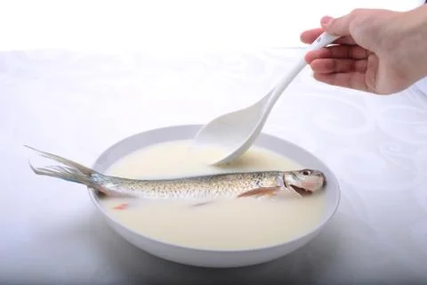 Soup serving in a restaurant Stock Photos