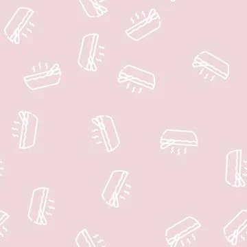 Soup spicy dish line vector seamless pattern Stock Illustration