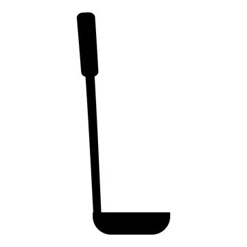 Soup spoon ladle scoop Kitchenware icon black color vector illustration flat  Stock Illustration