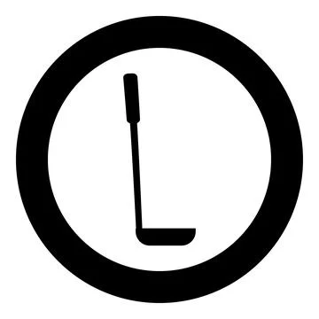 Soup spoon ladle scoop Kitchenware icon in circle round black color vector il Stock Illustration