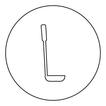 Soup spoon ladle scoop Kitchenware icon in circle round black color vector il Stock Illustration