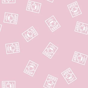 Soup tomato package line vector seamless pattern 스톡 일러스트