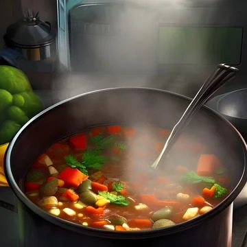Soup with Vegetables Stock Illustration