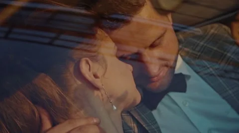 Сouple hugging in the car Stock Footage 61276171