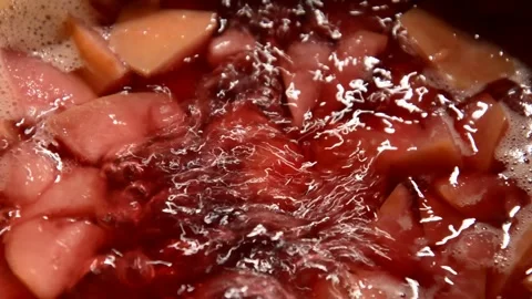 Sour cherry and apple compote Stock Footage 328589358
