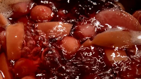 Sour cherry and apple compote Stock Footage 328589368