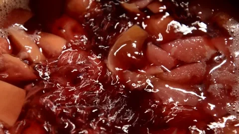 Sour cherry and apple compote Stock Footage 328589436