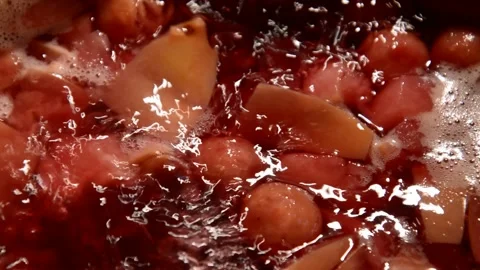 Sour cherry and apple compote Stock Footage 328589440