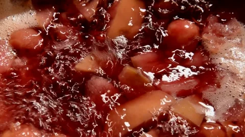 Sour cherry and apple compote Stock Footage 328589509