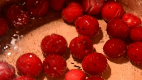 Sour cherry compote Stock Footage 328587787