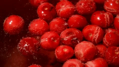 Sour cherry compote Stock Footage 328587904