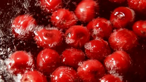 Sour cherry compote Stock Footage 328587979