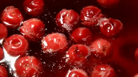 Sour cherry compote Stock Footage 328587998