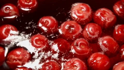 Sour cherry compote Stock Footage 328588055