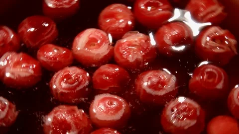 Sour cherry compote Stock Footage 328588134