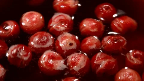 Sour cherry compote Stock Footage 328588167