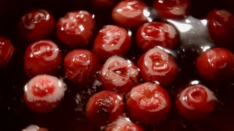 Sour cherry compote Stock Footage 328589218