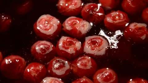 Sour cherry compote Stock Footage 328589223