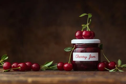 Sour Cherry Jam Stock Photos