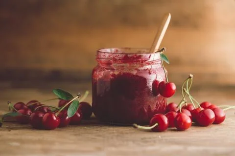 Sour Cherry Jam Stock Photos