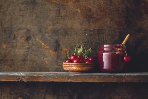 Sour Cherry Jam Stock Photos