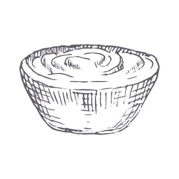 Sour cream hand drawn vector illustration Stock Illustration