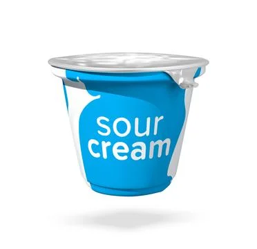 Sour cream isolated 3d vector illustration. sour cream 3d icon Stock Illustration