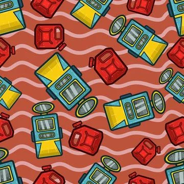 Sour Diesel Seamless Pattern in Cartoon Style. Perfect For Background, Back.. Illustrazione stock