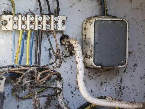 Source of accident electrical system lack of contact protection Stock-Fotos