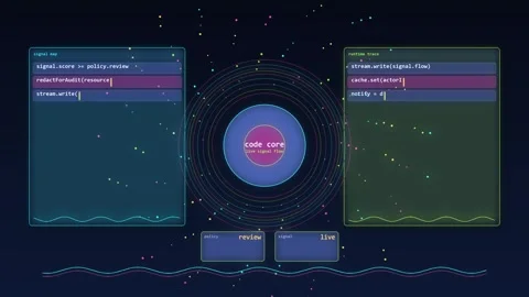 Source ai data core vivid large code signal flow dark hori typescript Stock Footage 341311605