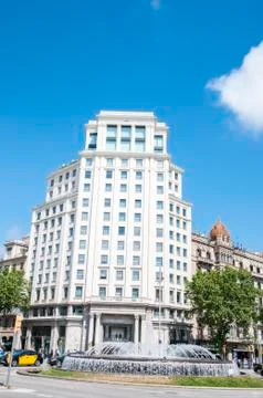 Source and large buildings Stock Photos