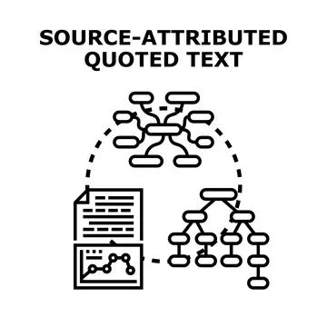 Source attributed quoted text information structure Stock Illustration
