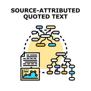 Source attributed quoted text information structure Stock Illustration