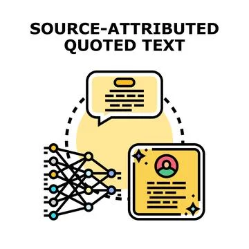 Source attributing quoted text for data integrity 库存插图