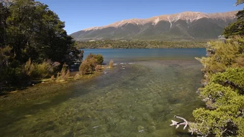 The source of the Buller River, Nelson Lakes National Park, New Zealand. Stock Footage 145995773