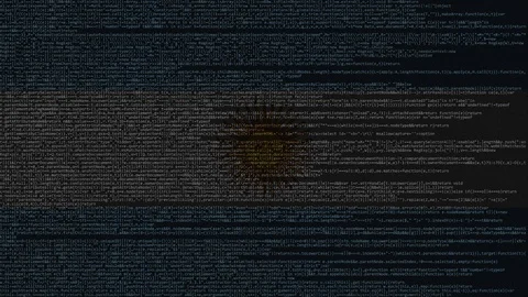 Source code and flag of Argentina. Argentinean digital technology or programming Stock Footage 91668007