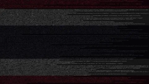 Source code and flag of Thailand. Thai digital technology or programming related 스톡 일러스트