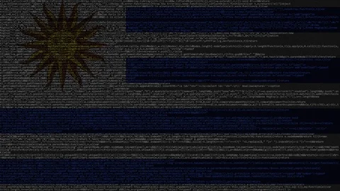 Source code and flag of Uruguay. Uruguayan digital technology or programming Stock Footage 91670023