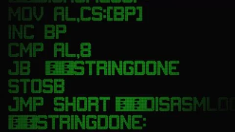 Source code assembler big striped Illustrazione stock