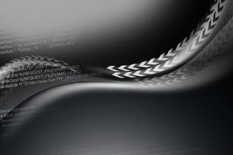 Source code on black and white background Illustration