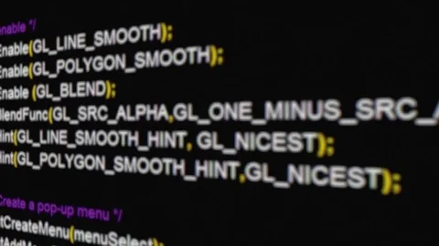 Source code changing data sequence angled Stock Footage 74816194