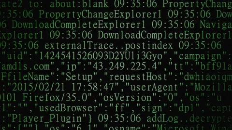 Source code changing data sequence flat Stock Footage 74826651